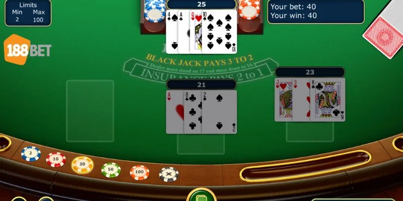 Các bước tham gia ván chơi Blackjack tại 188BET rất dễ dàng. 
